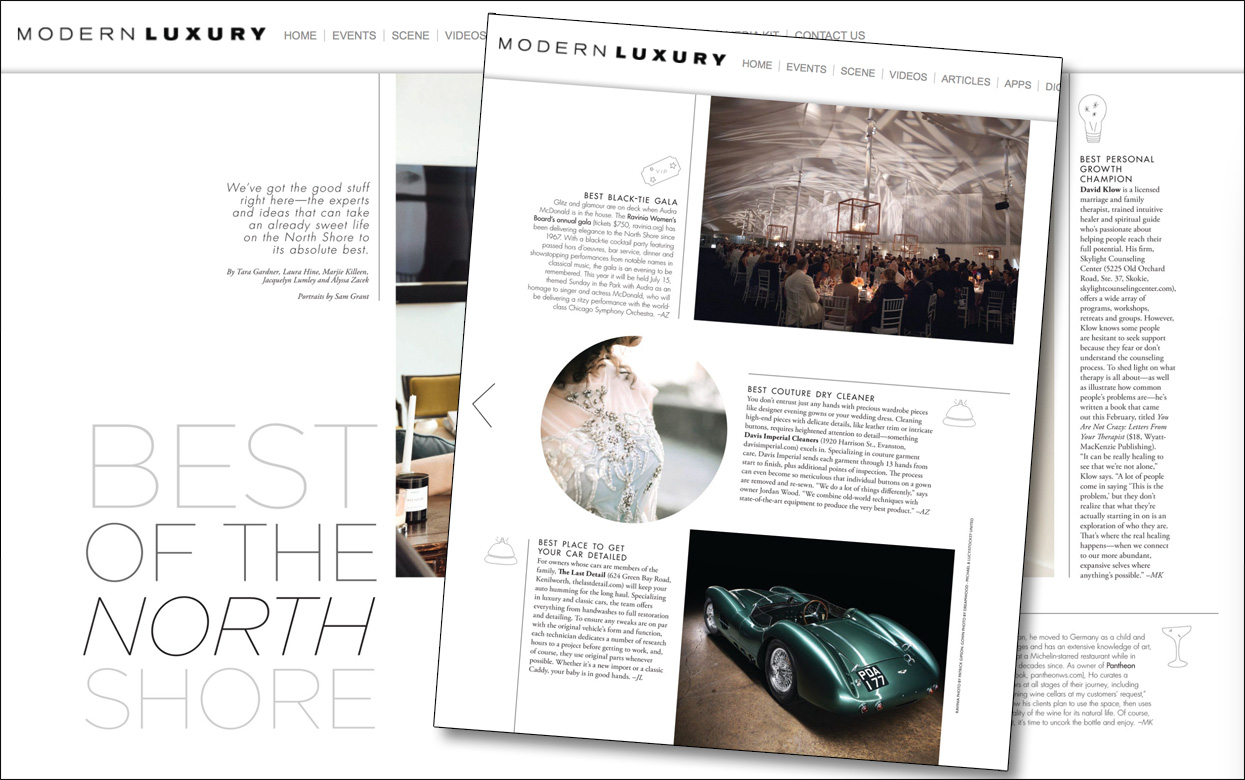 DAVIS IMPERIAL SELECTED AS “BEST COUTURE DRY CLEANER”, MODERN LUXURY