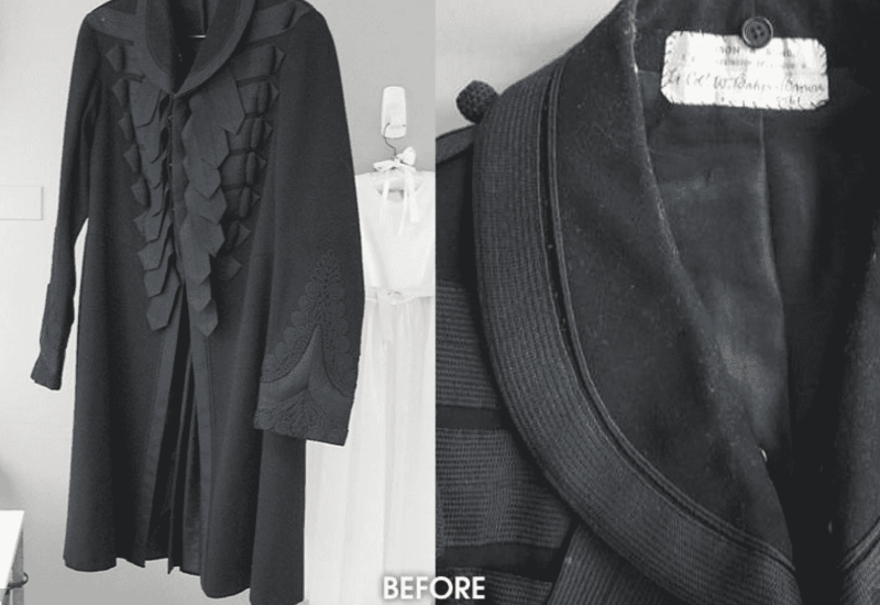Before image of vintage coat